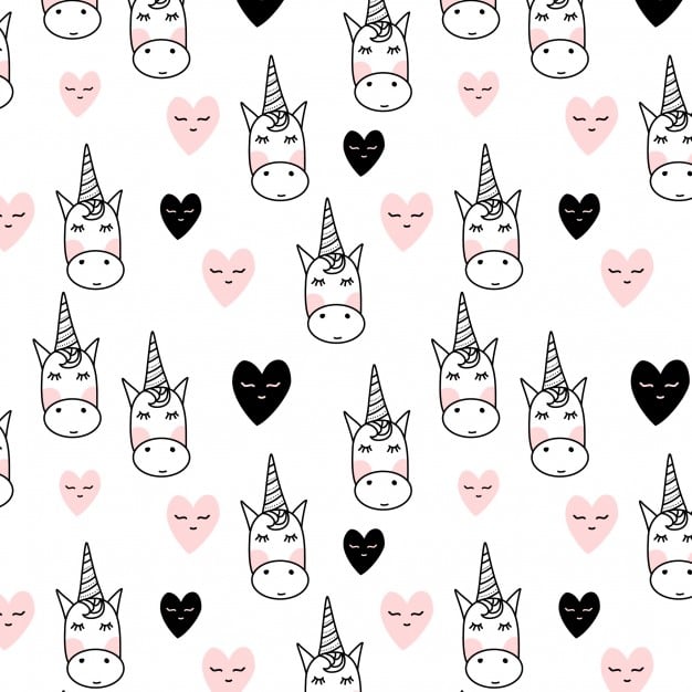 Unicorn pattern with hearts