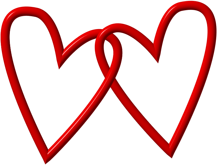 Premium Vector  Two hearts with red ribbon happy valentines day card