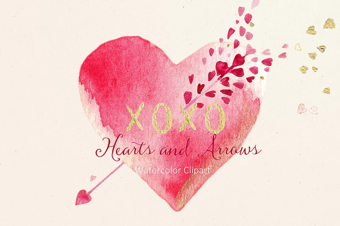 Hearts and Arrows Valentines Clipart