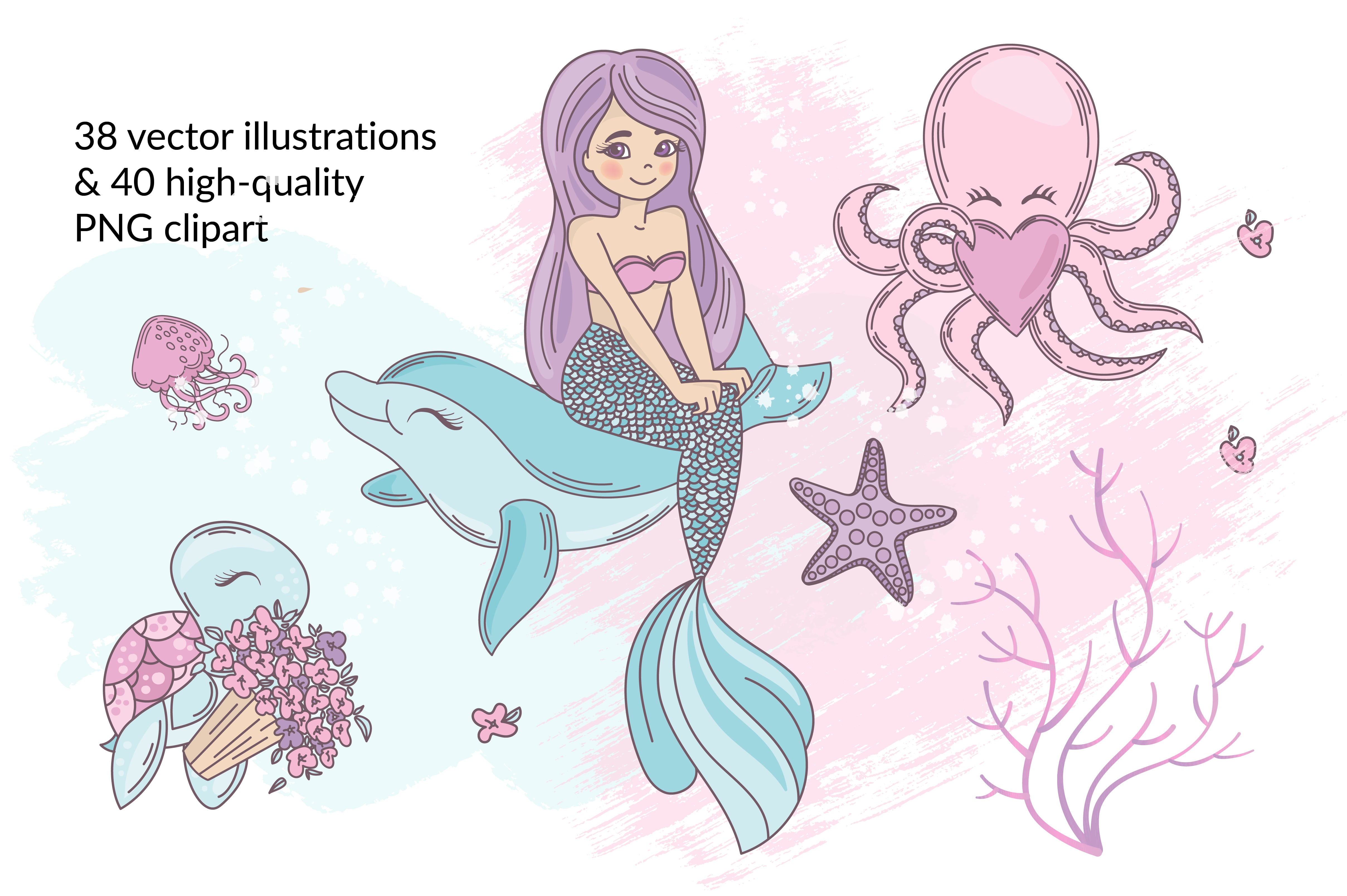 A dark-skinned mermaid with pink hair in the circle of her sea friends.