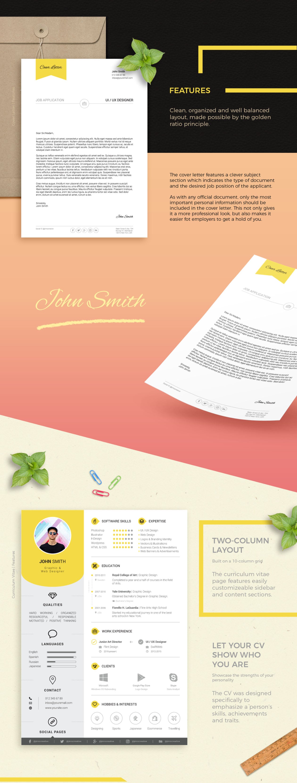 Resume and Cover Letter Print Templates
