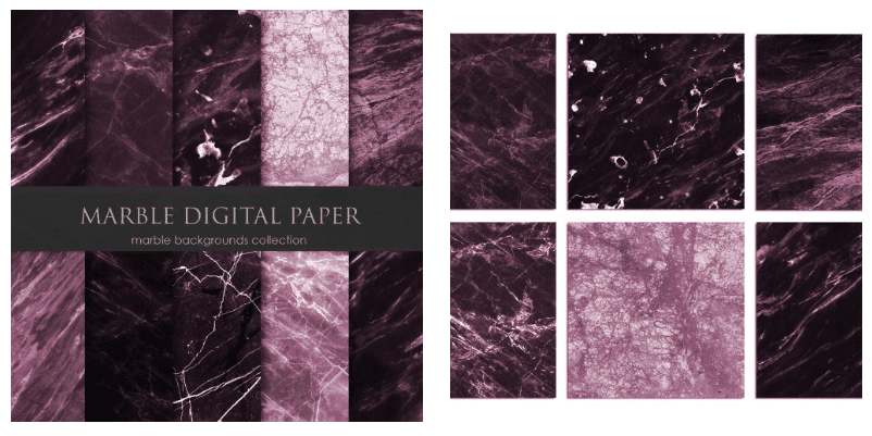 Marble backgrounds in rich eggplant colors with thin veins.