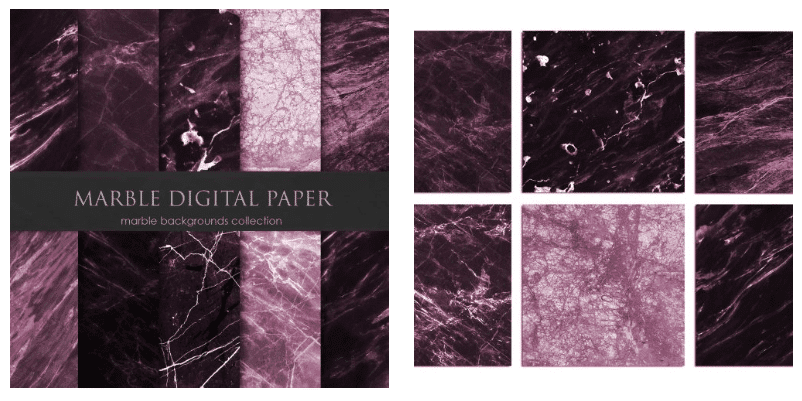 Magenta and Silver Digital Paper Graphic by Digital Curio