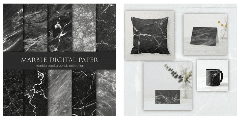 Dark marble backgrounds with white veins.
