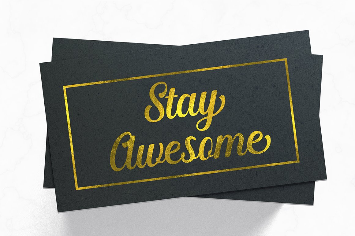 Luxury black card with a gold font.