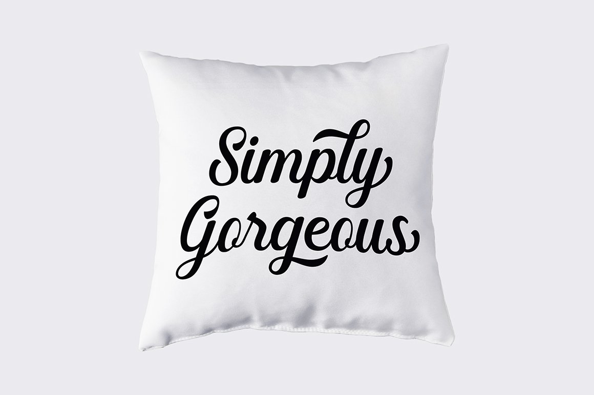Cool bold font on the pillow.