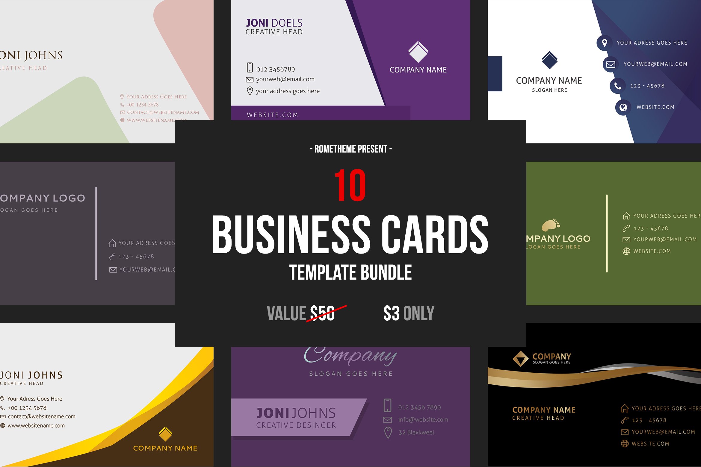 10 Business Card Template Bundle.