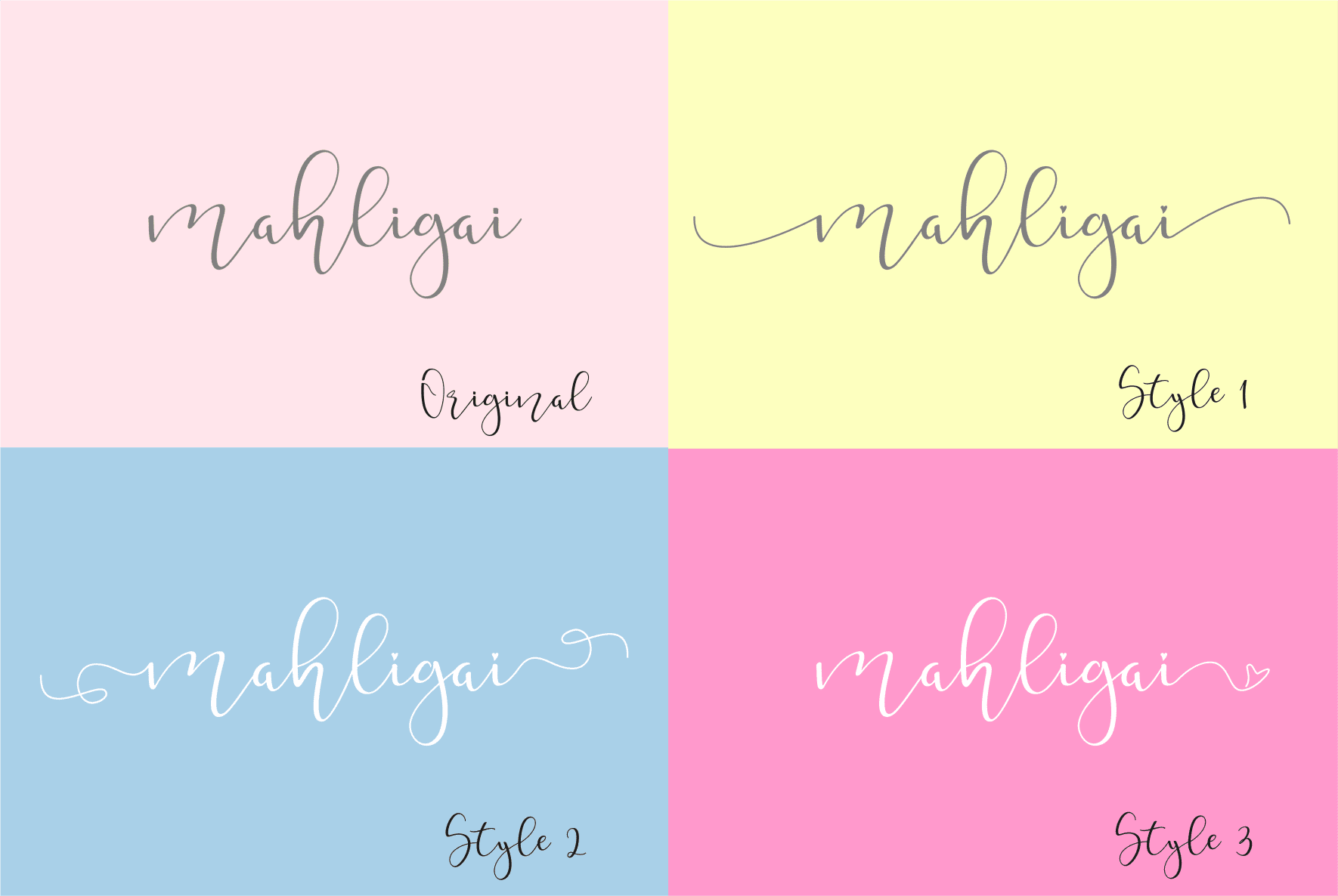 Colorful font options.
