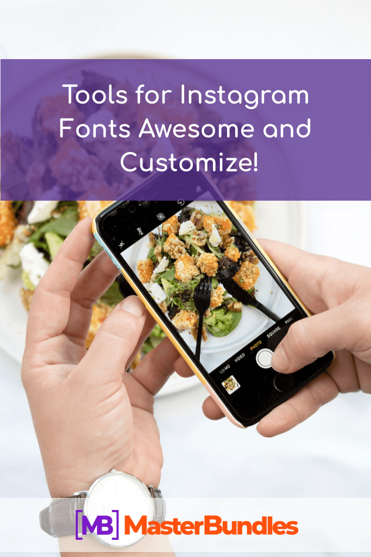 Tools for Instagram Fonts. Pinterest Image.