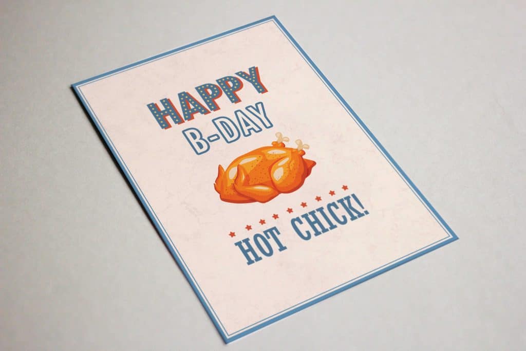 Happy B-Day, Hot Chick Postcard
