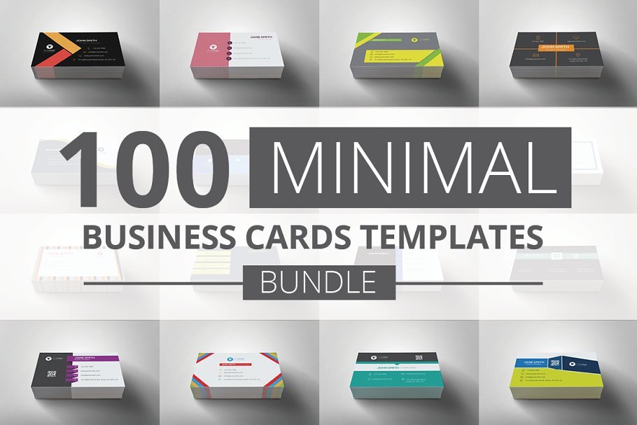 100 Minimal Business Cards Bundle.