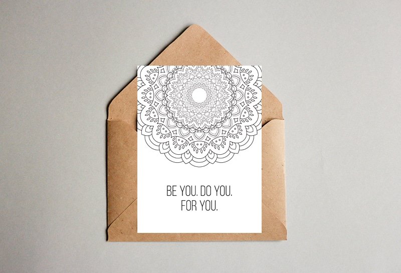 Be You. Do You. For You. Coloring Postcard