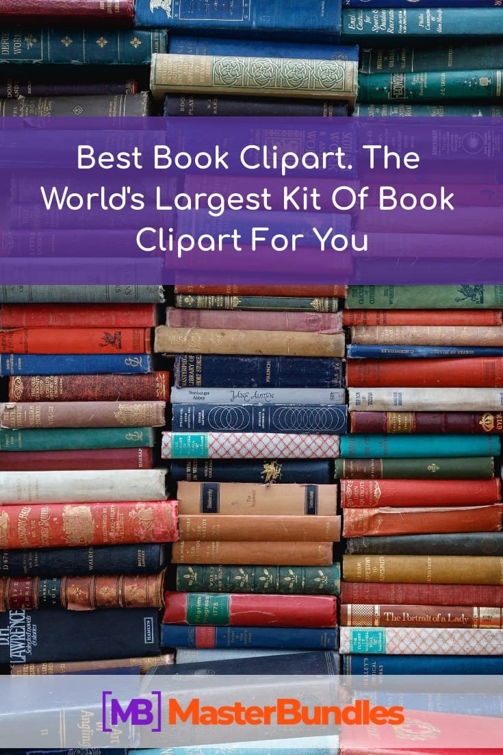 Book Clipart. Pinterest Image.