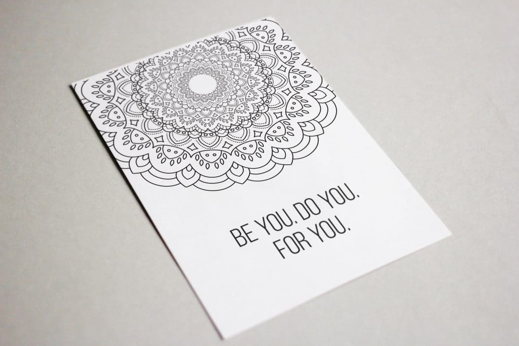 Be You. Do You. For You. Coloring Postcard