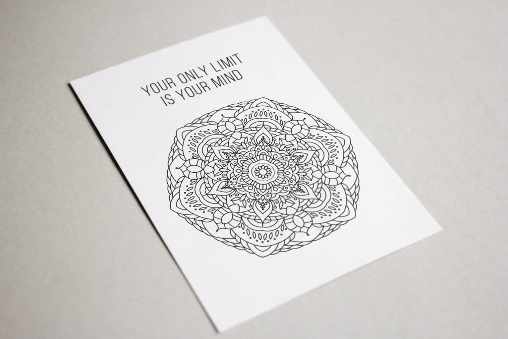 Coloring Postcard Mandala Design