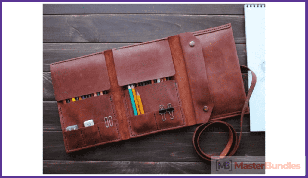 Leather Pencil Case. Christmas Gifts for Artists