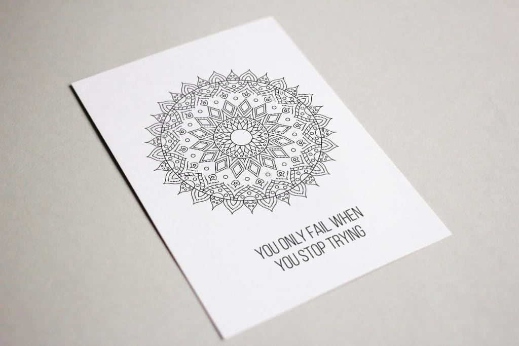 Mandala Coloring Postcard