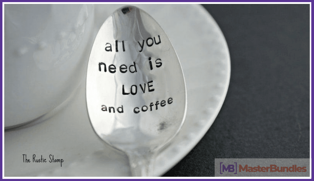 Coffee spoon with the words 