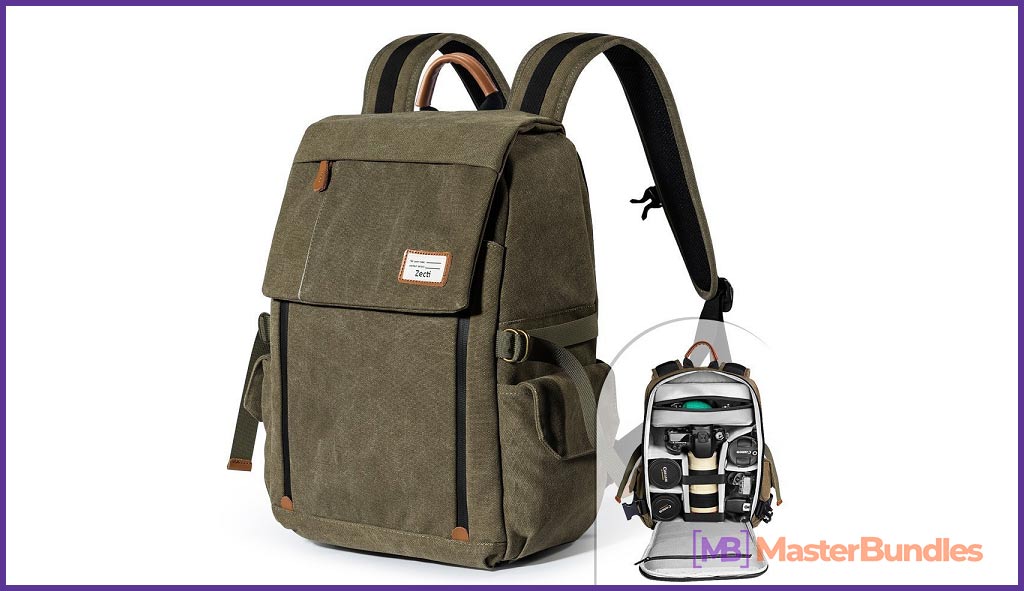 Stylish olive backpack. Very versatile and fit.