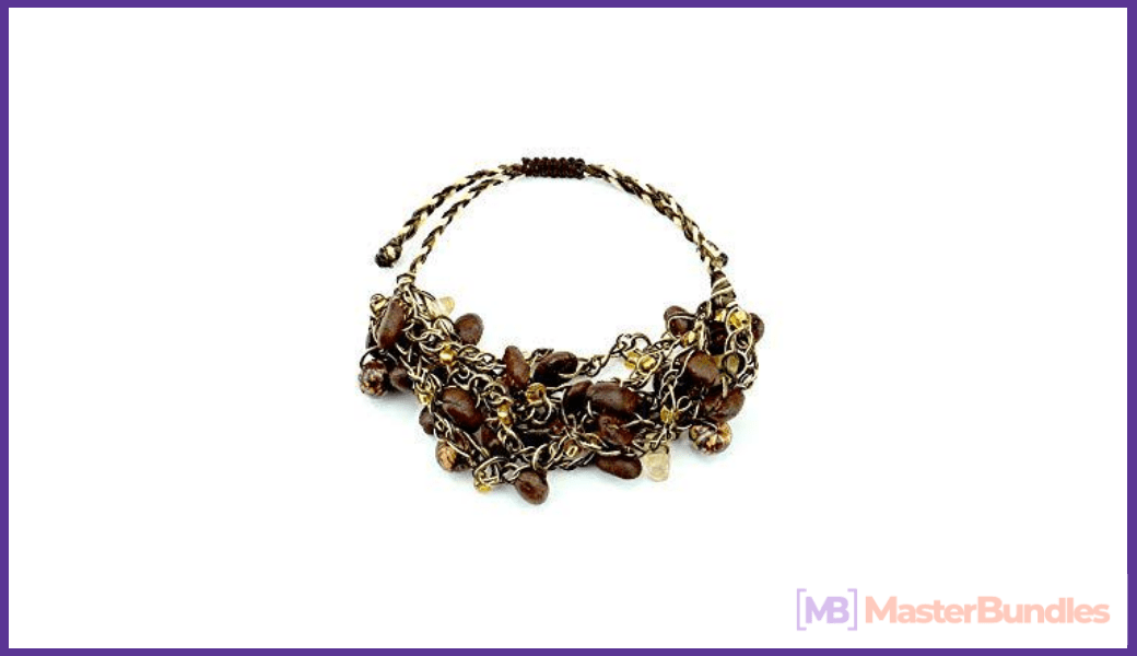 The coffee bean bracelet looks stylish and fashionable. This is a great accessory for a girl.