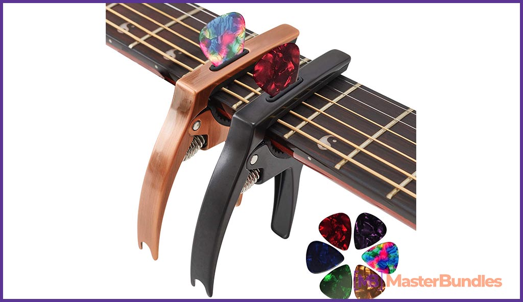 3in1 Function Capo adopts the design suggested by many music fans, which can help users quickly operate and efficiently complete the training and performance.Comfortable handle and smooth application plus useful extensions for you cope with diverse scenarios with ease.