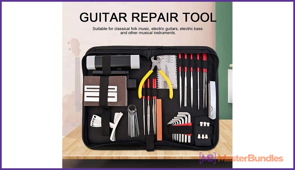 Prosaice Guitar Repair Care Tools Kit Musical Instrument Care Tool Musician's Repair Maintenance Accessories Set for Guitar.