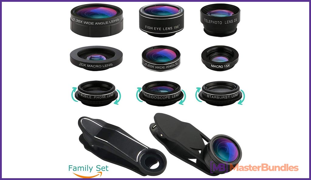 the Cell phone Lens Kit is designed with industrial grade aluminum along with premium optic lenses, so you can capture shots with amazing clarity and detail while being confident knowing they’ll last.
