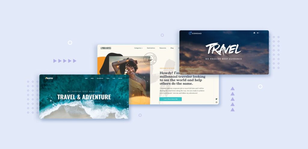 Best WordPress Themes for Travel Blogs in 2023 featured images.