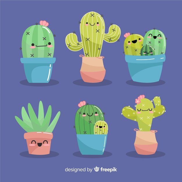 Free Vector, Cute cactus collection in flat design