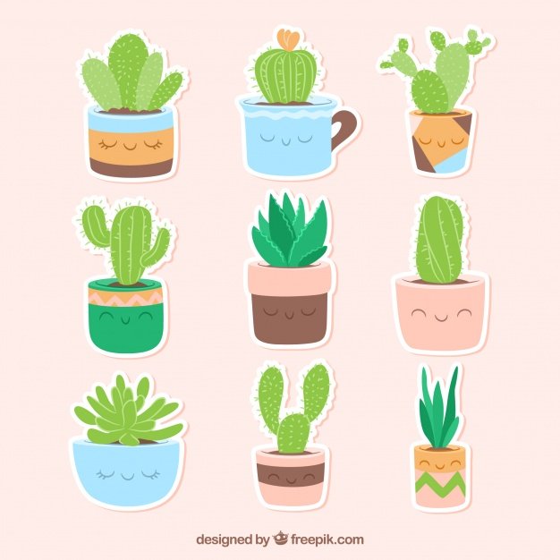 Funny Variety Cactus Stickers