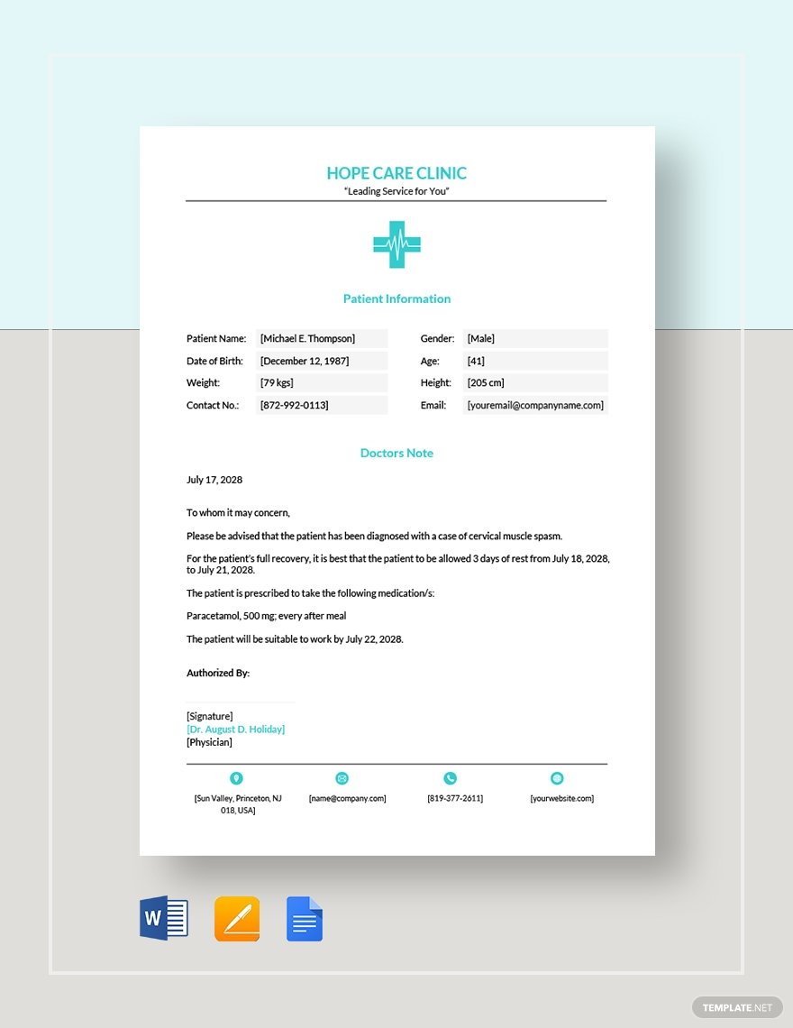 45+ Best Doctor Note Templates and Certificates in 2020 Free and Premium