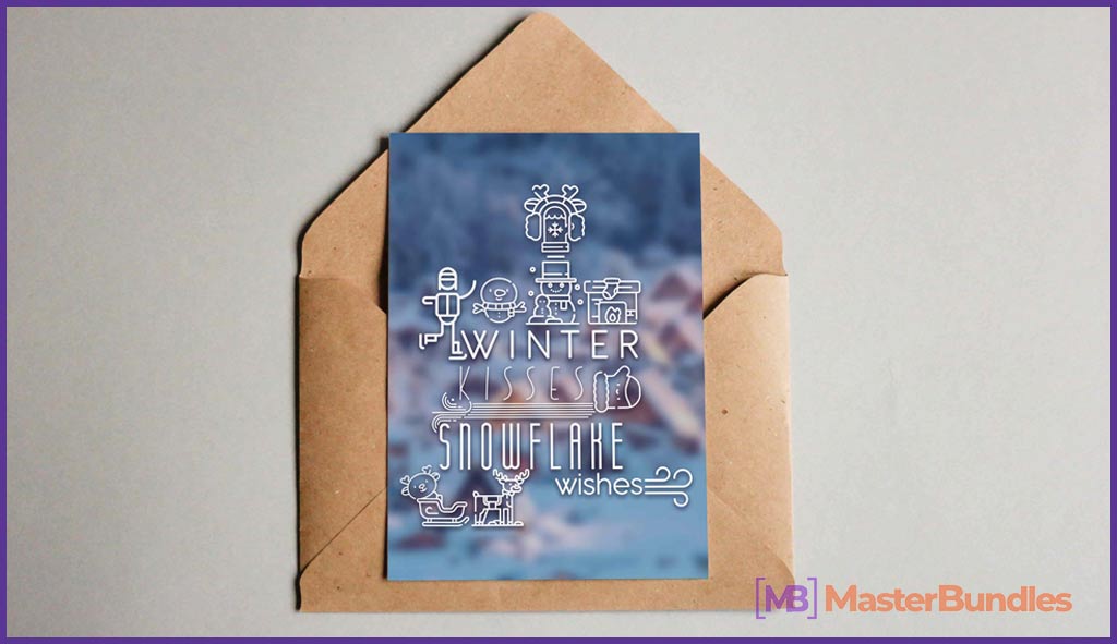 Winter Typography PostCard. Gifts for Engineers