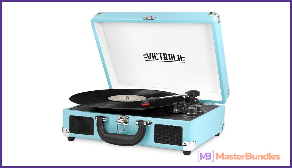 Victrola Vintage 3-Speed Bluetooth Suitcase Turntable.