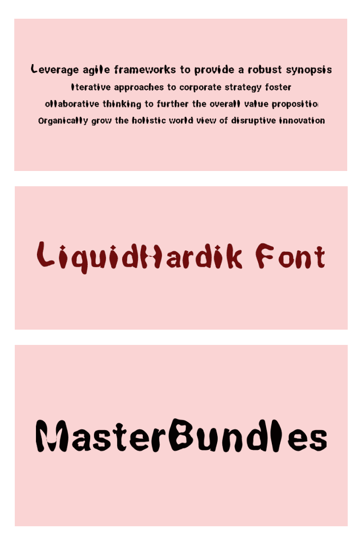 A display fun font on a pink background.