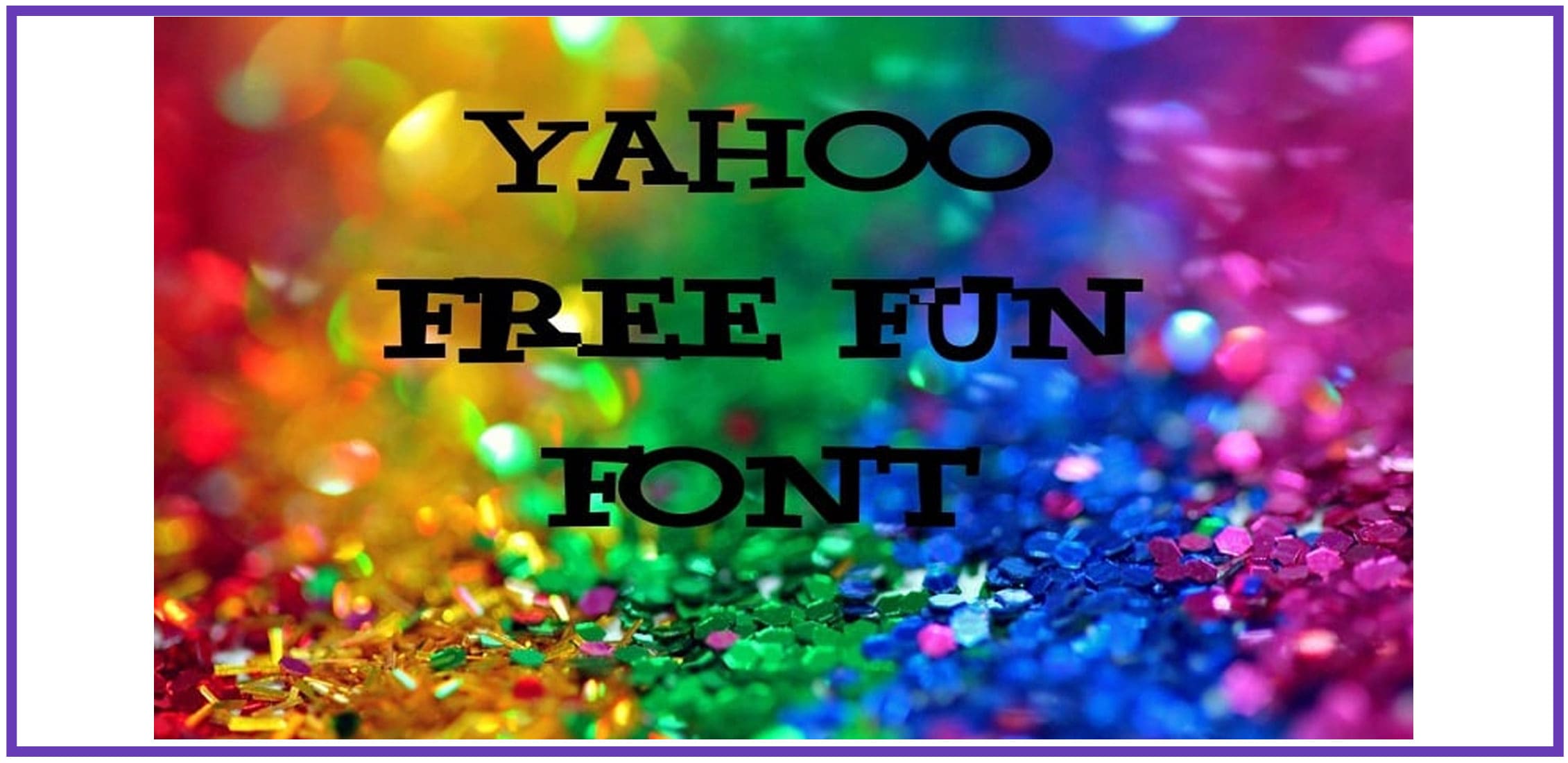 Multicolor confetti with a serif fun font.