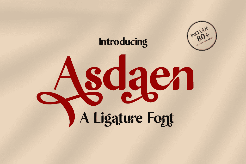 Asdaen Ligature Font 12 MasterBundles