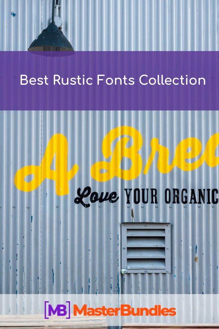 Best Rustic Fonts Collection. Pinterest Image.