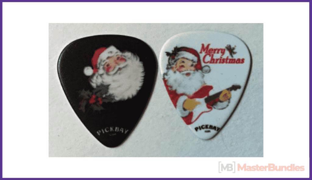 Retro Santa Claus Guitar Pick Set.