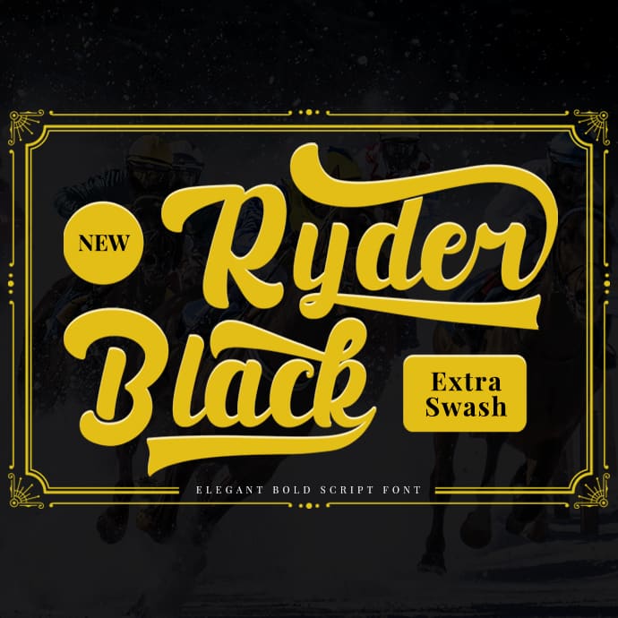 Black Ryder – Bold Script Font – $3