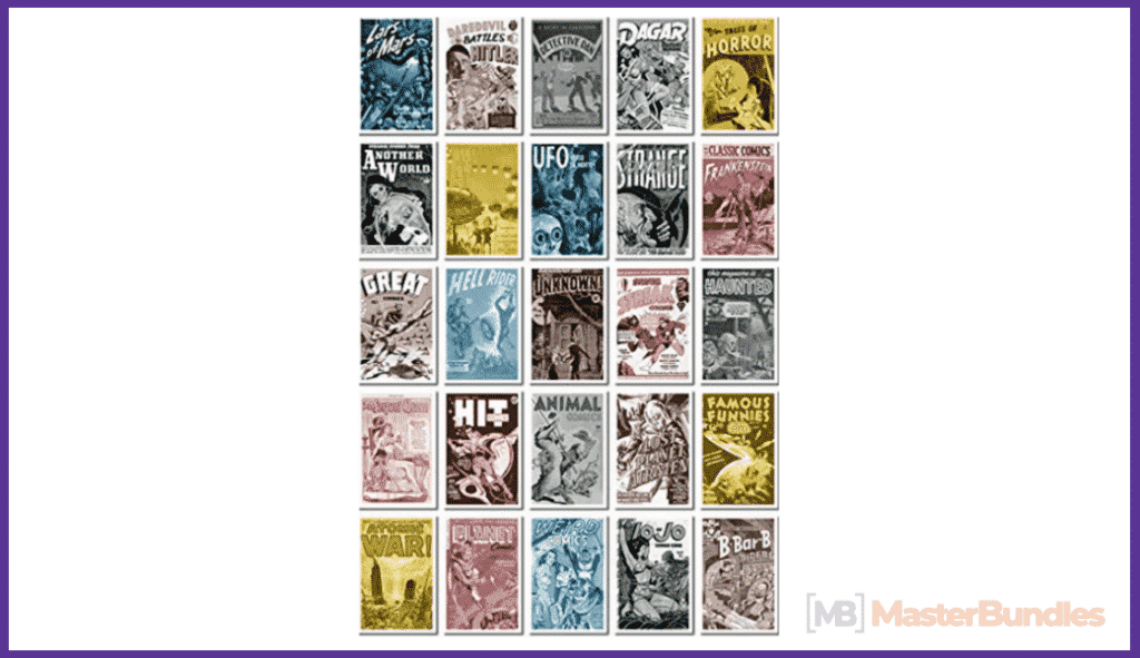 Vintage Comic Book Covers Postcard Bulk Pack of 25