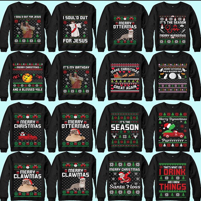 Printable Ugly Christmas Sweater Design cover image.