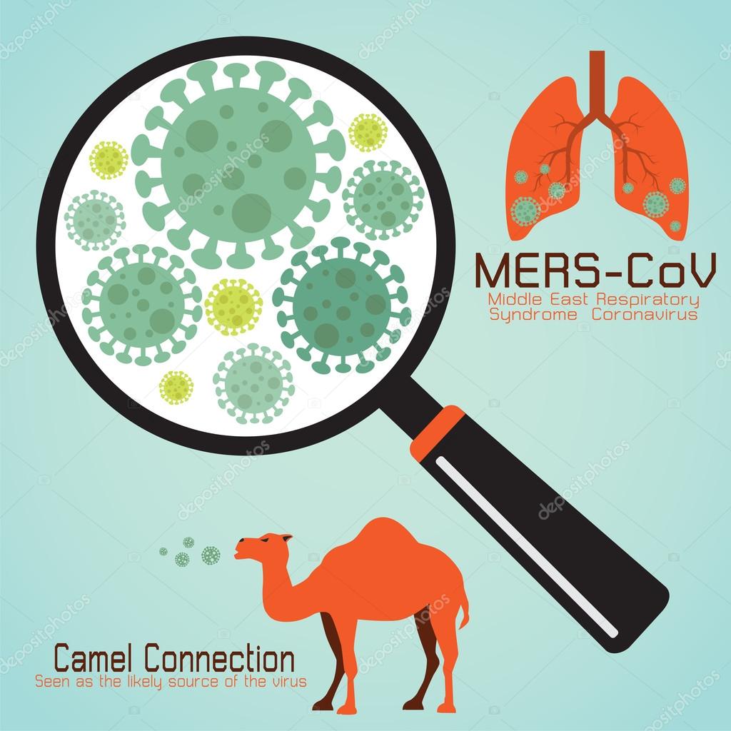 Middle East respiratory syndrome coronavirus (MERS-Co) – stock illustration