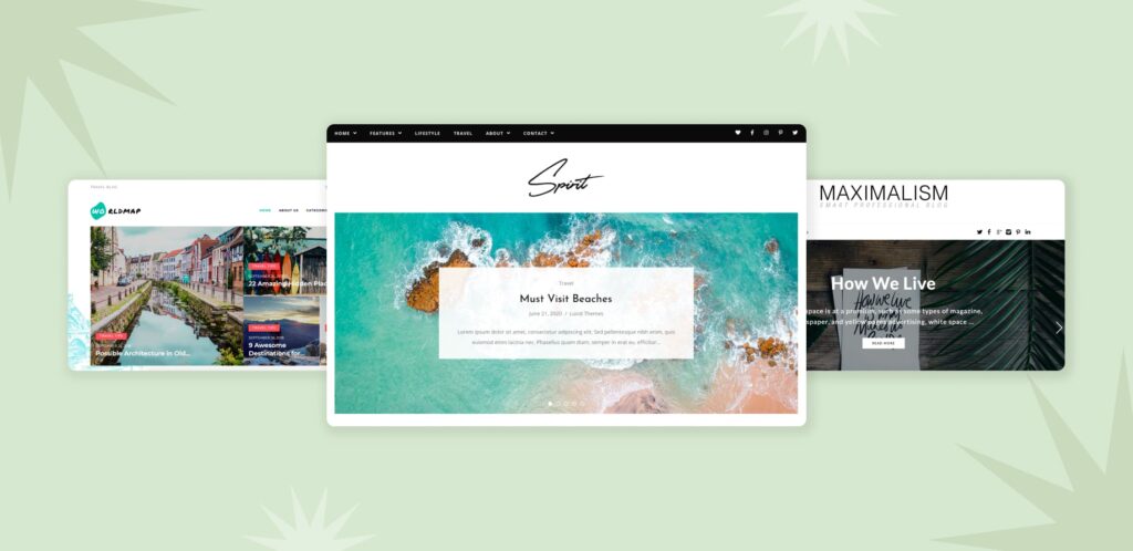 50+ Best Minimal Free WordPress Themes for Blogs in 2023 featured images.