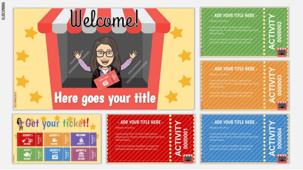 Cinema Choice Board or Daily Activities Slides for Google Slides or PowerPoint. Fun Google Slides Theme.