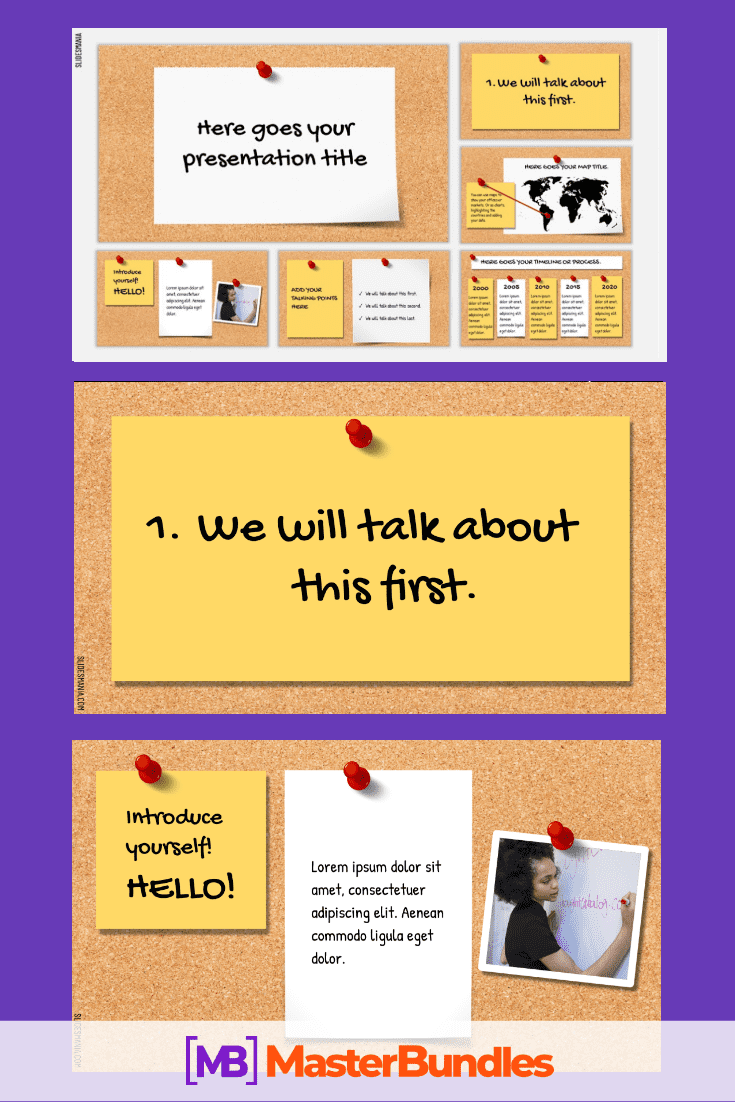 Bulletin Board Free Template for Google Slides or PowerPoint Presentations. Google Slides Themes for Education.