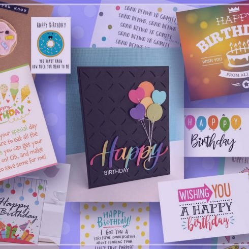 Examples of cool birthday cards for him and her.
