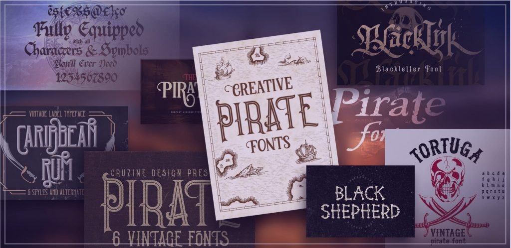 Examples of the best pirate fonts.