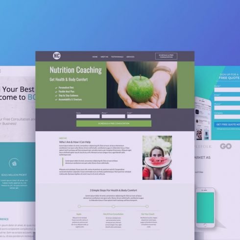 5 Best Unbounce templates on blue background.