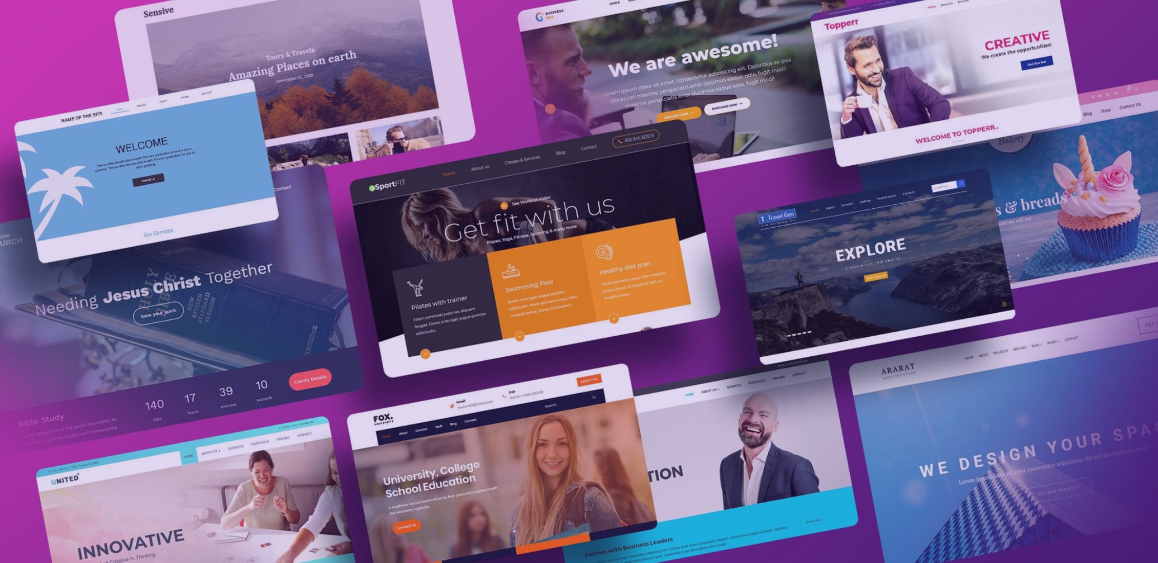 Examples of the Best Small Business Website Templates.