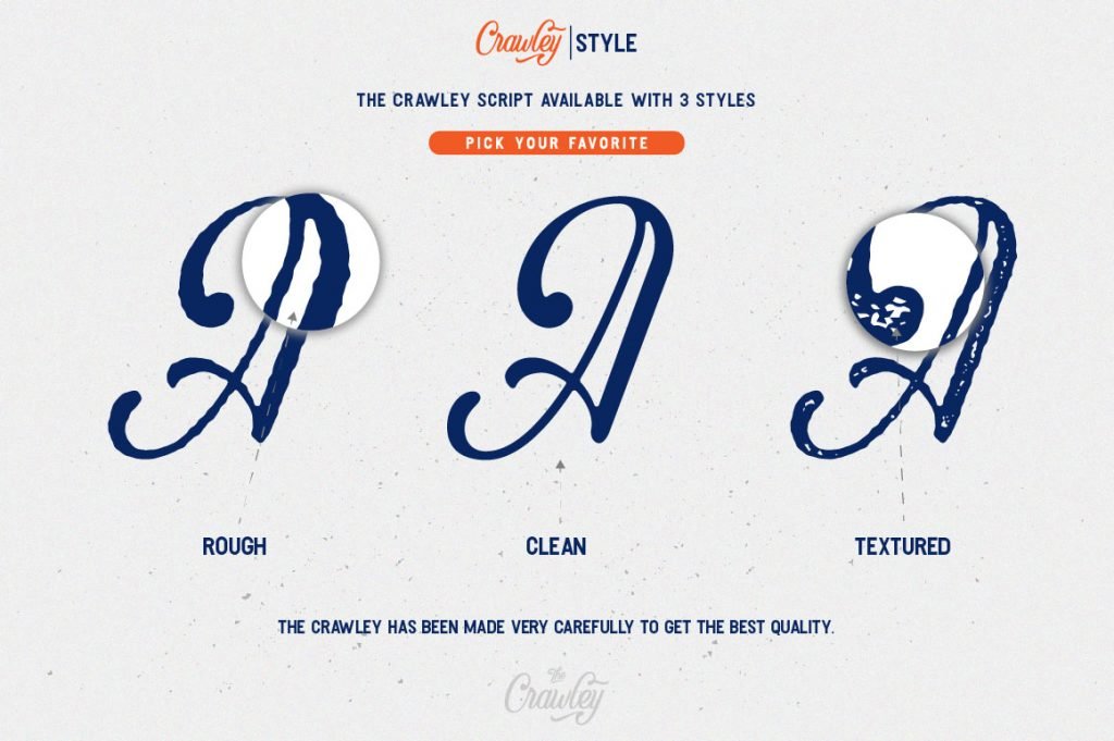 Crawley Textured Font Duo + Illustration